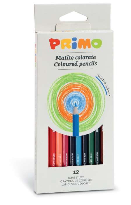 Pastelky barevné PRIMO, tuha 2,9mm, 12ks