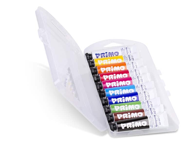 Temperové barvy PRIMO, sada 10 x 12 ml