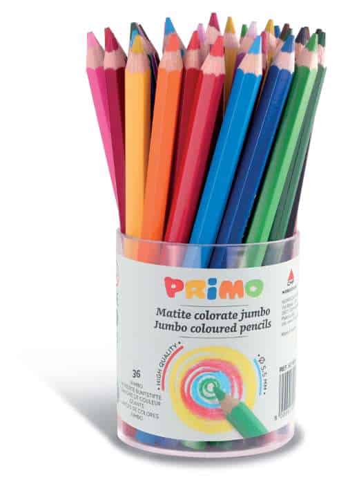 Pastelky barevné PRIMO JUMBO, tuha 5,5mm, 36ks, PP etue
