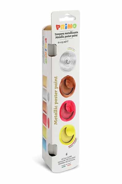 Temperové barvy PRIMO METALLIC 6x25 ml