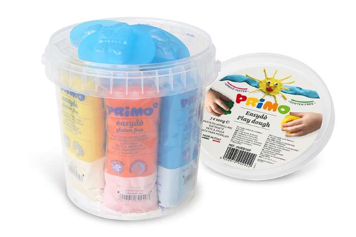 Sada mod. hmot PRIMO NATUR, 7 x 100g, 6 vykrajovátek, PP kyblík
