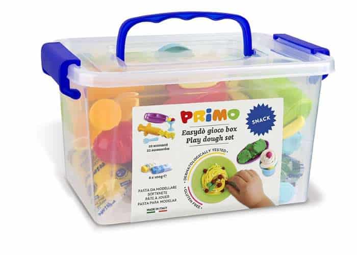 Sada mod. hmoty PRIMO NATUR SNACK, 6 x 100g + 16 pomůcek, PP box
