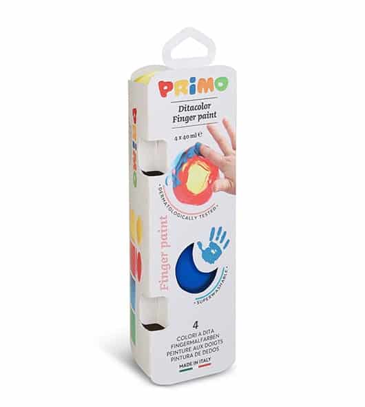 Prstové barvy PRIMO, sada 4x40ml, kelímky