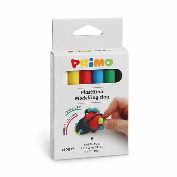 Plastelína PRIMO, 6 x 18 g, mix barev