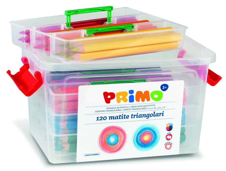Pastelky trojboké PRIMO JUMBO, tuha 5,5mm, 120ks, PP box