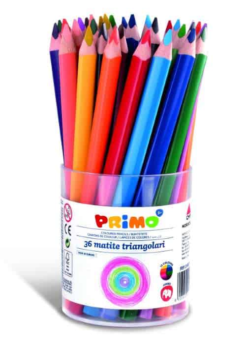 Pastelky trojboké PRIMO JUMBO, tuha 5,5mm, 36ks, PP etue