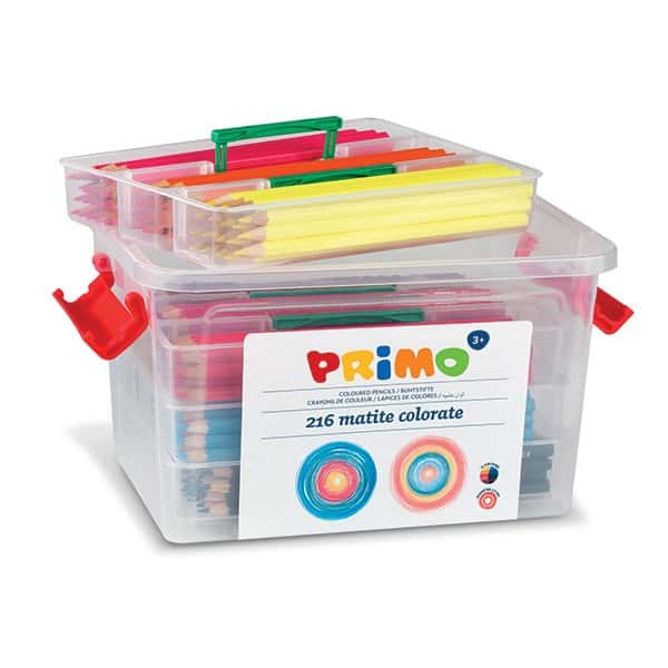 Pastelky barevné PRIMO, tuha 2,9mm, 216ks (12 barev x 18ks), PP box