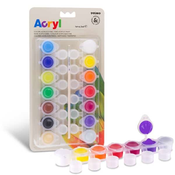 Akrylové barvy PRIMO, 14 x 4,5 ml, blistr