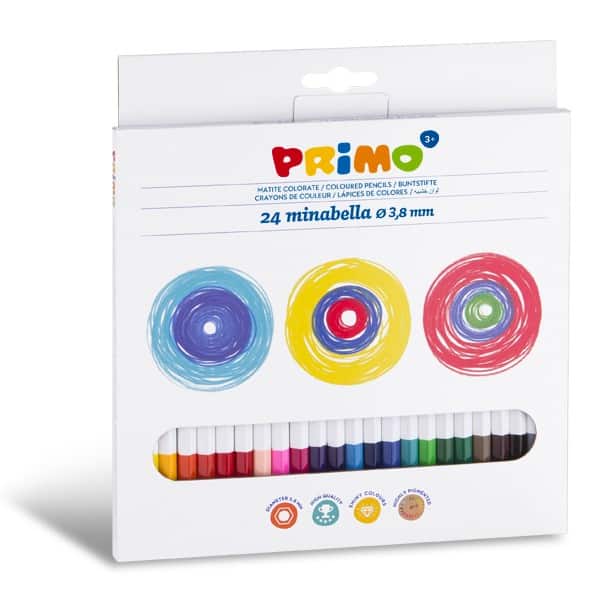 Pastelky PRIMO MINABELLA, tuha 3,8mm, 24ks, lakované