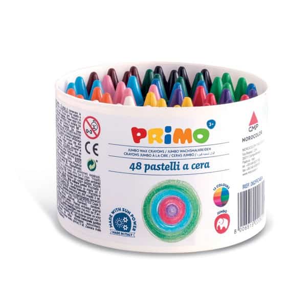 Voskové pastelky PRIMO JUMBO, 48ks, kyblík