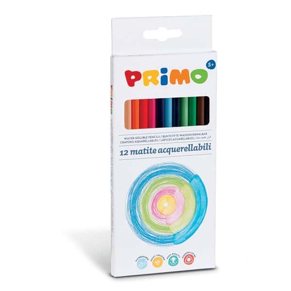 Pastelky PRIMO trojboké akvarelové, tuha 2,9mm, 12ks