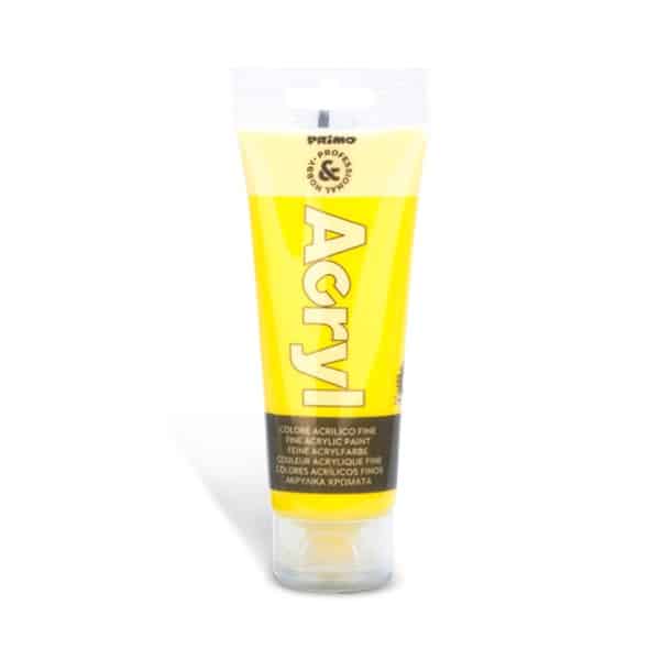 Akrylová barva PRIMO, tuba 75 ml, žlutá (č. barvy 201)