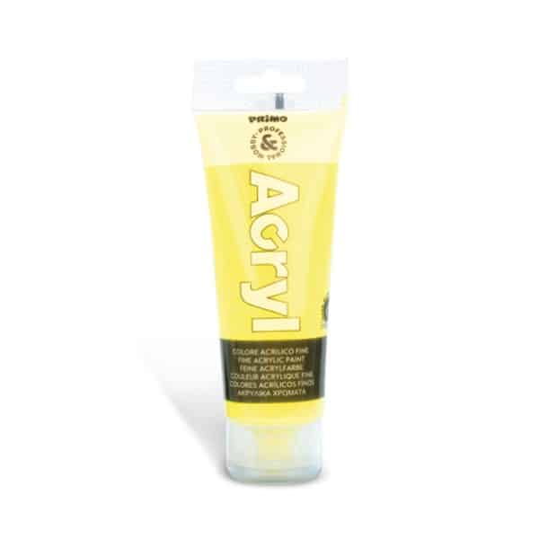 Akrylová barva PRIMO FLUO, tuba 75 ml, žlutá (č. barvy 210)