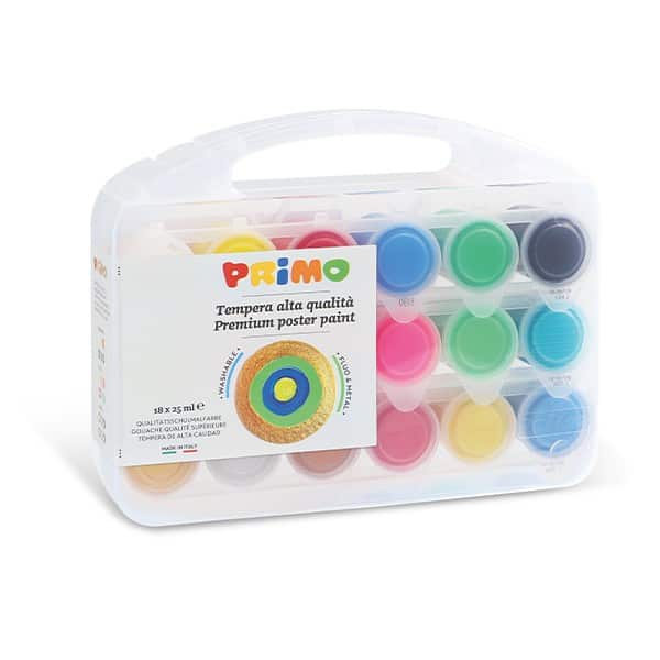 Temperové barvy PRIMO, dárková sada 18 x 25ml, PP box