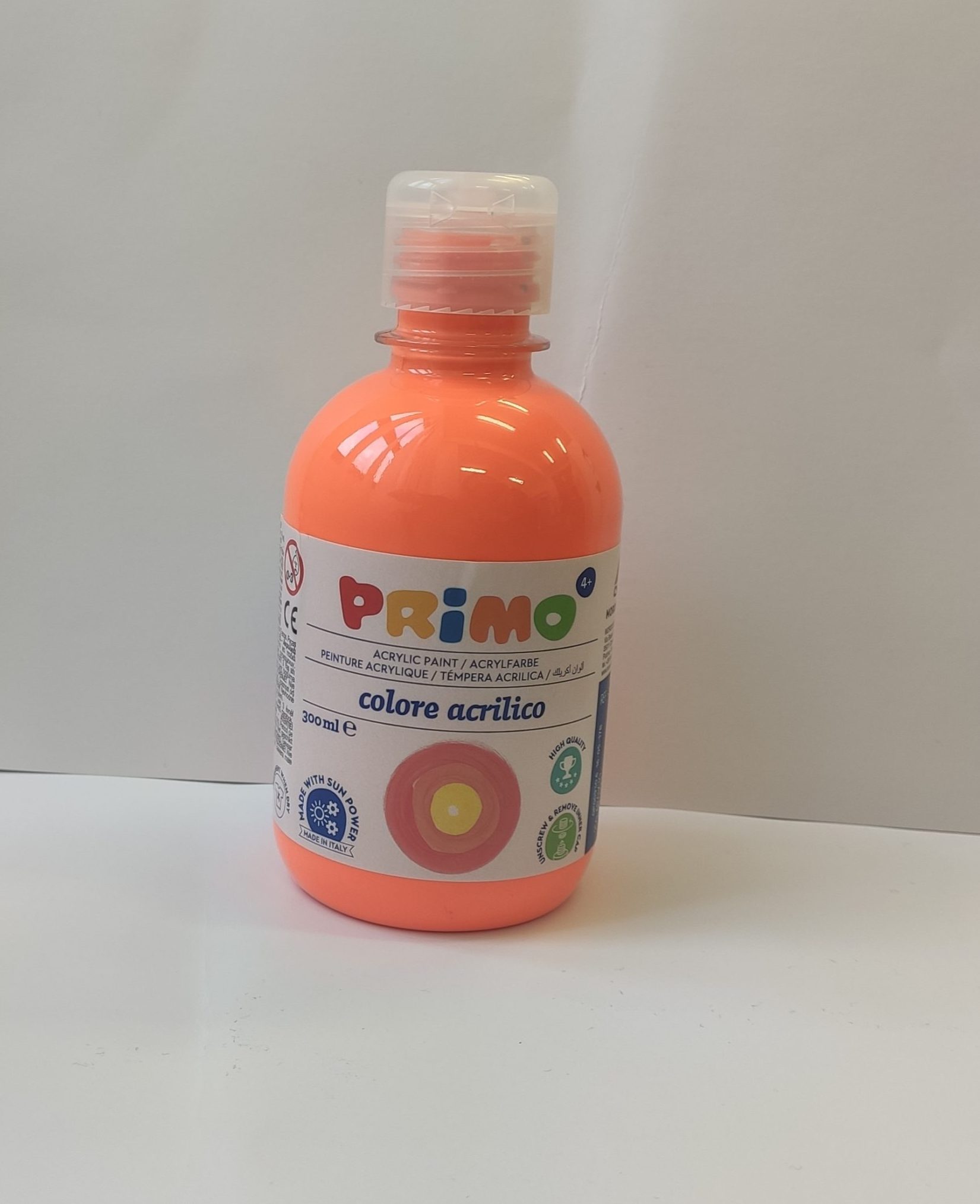 Akrylová barva PRIMO FLUO, 300 ml, oranžová
