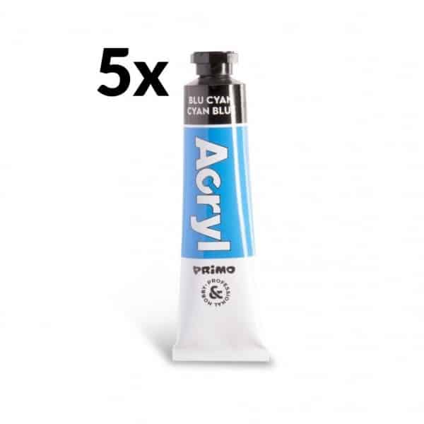 Akrylová barva PRIMO, tuba 18 ml, 5ks, sv. modrá (č. barvy 501)