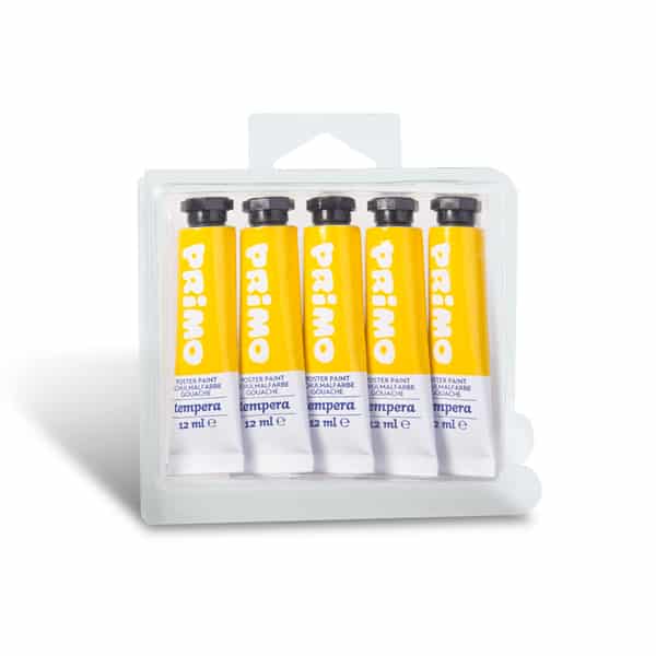 Temperová barva PRIMO, tuba 12 ml, 5ks, žlutá (č. barvy 201)
