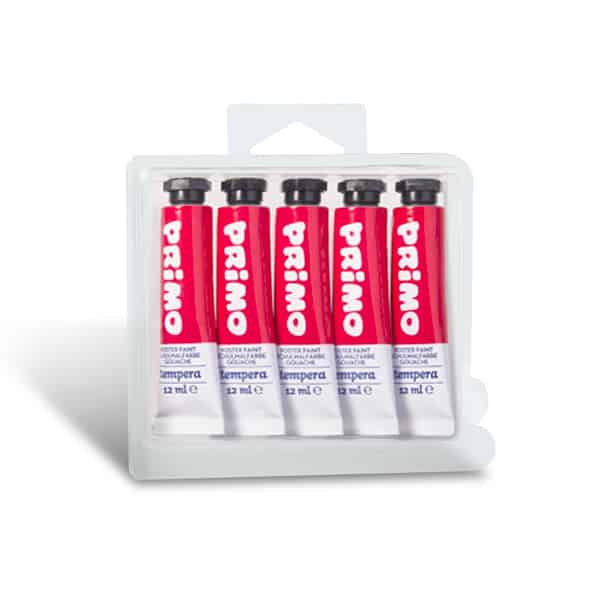 Temperová barva PRIMO, tuba 12 ml, 5ks, červená karmín  (č. barvy 310)