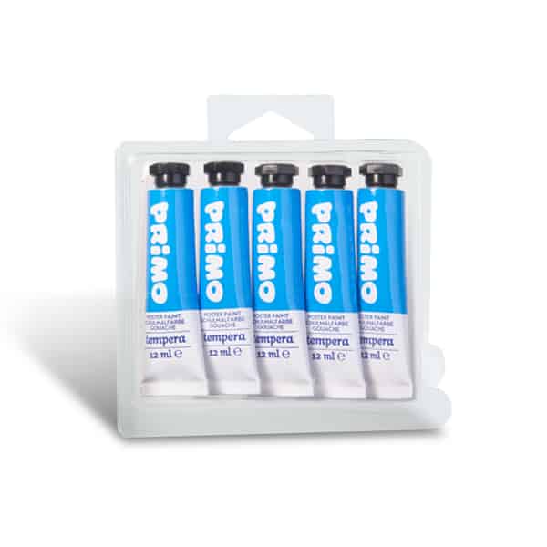 Temperová barva PRIMO, tuba 12 ml, 5ks, sv. modrá (č. barvy 501)