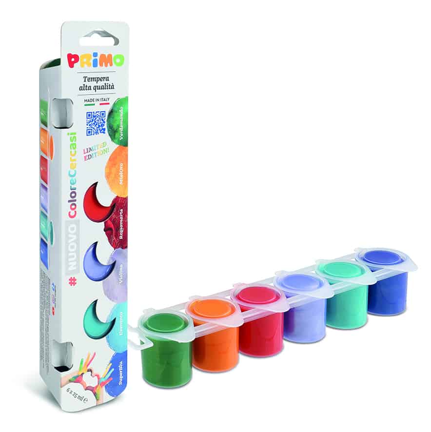 Temperové barvy PRIMO PERLEŤ, 6x25ml, kelímky